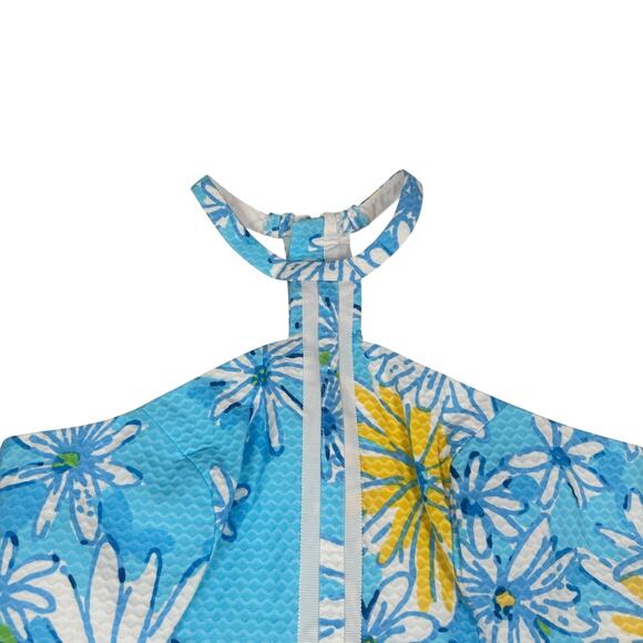 Lilly Pulitzer Shift Mini Dress Women’s 4 Blue Yellow Daisy Dance Sleeveless New - Picture 3 of 8
